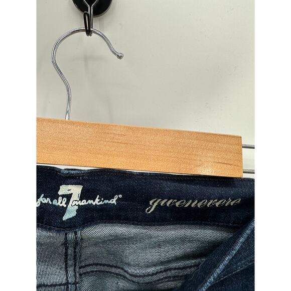 7 For All Mankind Gwenevere Dark Wash Blue Denim Skinny‎ Jeans Women's Size 28 - Picture 6 of 9